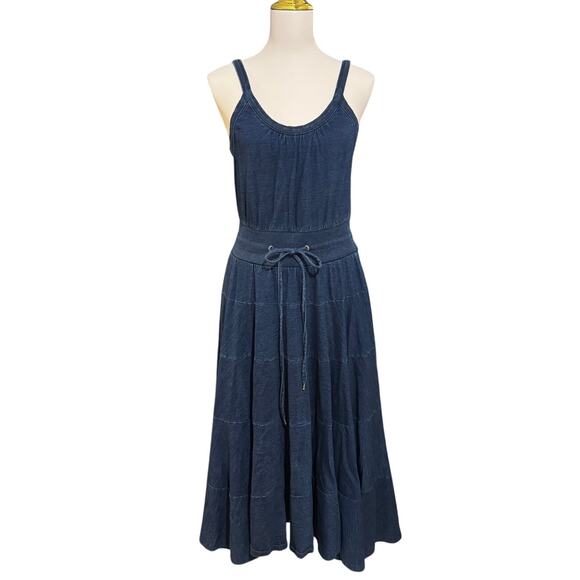 Marc by Marc Jacobs Blue Cotton Tank Dress Tiered Flared Skirt Size Medium - Picture 1 of 9